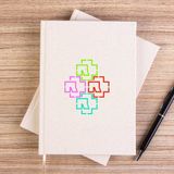 Zepplin Giyim Rammstein Color Logo Çizgisiz Kanvas Defter Çizgisiz - Krem - 14x21 cm