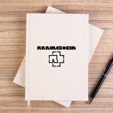 Zepplin Giyim Rammstein Logo 5 Çizgisiz Kanvas Defter Çizgisiz - Krem - 14x21 cm
