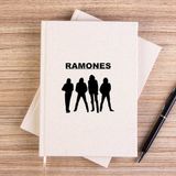 Zepplin Giyim Ramones Group Çizgisiz Kanvas Defter Çizgisiz - Krem - 14x21 cm