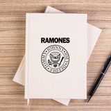 Zepplin Giyim Ramones Look Out Below Çizgisiz Kanvas Defter Çizgisiz - Krem - 14x21 cm