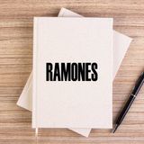 Zepplin Giyim Ramones Text Çizgisiz Kanvas Defter Çizgisiz - Krem - 14x21 cm