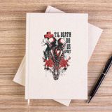 Zepplin Giyim Red Death Skull Çizgisiz Kanvas Defter Çizgisiz - Krem - 14x21 cm