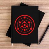 Zepplin Giyim Rinne Sharingan Siyah Kanvas Defter Çizgisiz - 14x21 cm