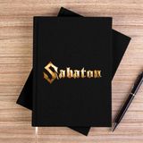 Zepplin Giyim Sabaton Logo Gold Siyah Kanvas Defter Çizgisiz - 14x21 cm