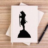 Zepplin Giyim Samurai Portre Çizgisiz Kanvas Defter Çizgisiz - Krem - 14x21 cm