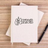 Zepplin Giyim Saxon Logo Text Çizgisiz Kanvas Defter Çizgisiz - Krem - 14x21 cm