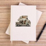 Zepplin Giyim Self Driving Car Çizgisiz Kanvas Defter Çizgisiz - Krem - 14x21 cm