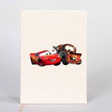Zepplin Giyim Şimşek Mcqueen ve Tow Mater Arabalar Çizgisiz Kanvas Defter Çizgisiz - Krem - 14x21 cm