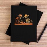 Zepplin Giyim Skelton Cowboy Bar Siyah Kanvas Defter Çizgisiz - 14x21 cm