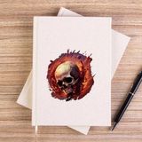 Zepplin Giyim Skull Planet Çizgisiz Kanvas Defter Çizgisiz - Krem - 14x21 cm