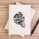 Zepplin Giyim Skull Smoker Rider Çizgisiz Kanvas Defter Çizgisiz - Krem - 14x21 cm