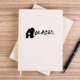 Zepplin Giyim Slash Portre Logo Çizgisiz Kanvas Defter Çizgisiz - Krem - 14x21 cm