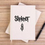 Zepplin Giyim Slipknot Logo Text Çizgisiz Kanvas Defter Çizgisiz - Krem - 14x21 cm