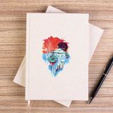 Zepplin Giyim Stream Landscape Çizgisiz Kanvas Defter Çizgisiz - Krem - 14x21 cm