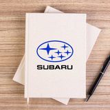 Zepplin Giyim Subaru Logo Stars Çizgisiz Kanvas Defter Çizgisiz - Krem - 14x21 cm
