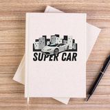 Zepplin Giyim Süper Car Lamborghni Krem Çizgisiz Kanvas Defter Çizgisiz - 14x21 cm