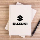 Zepplin Giyim Suzuki Logo Text Black Çizgisiz Kanvas Defter Çizgisiz - Krem - 14x21 cm