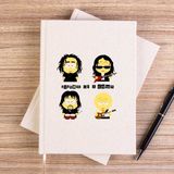 Zepplin Giyim System Of A Down Cartoon Çizgisiz Kanvas Defter Çizgisiz - Krem - 14x21 cm