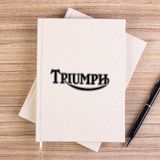 Zepplin Giyim T. Motorcycles Logo Çizgisiz Kanvas Defter Çizgisiz - Krem - 14x21 cm