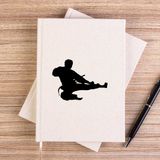 Zepplin Giyim Taekwondo Karate Siluet Çizgisiz Kanvas Defter Çizgisiz - Krem - 14x21 cm