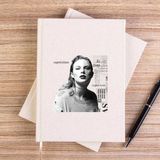 Zepplin Giyim Taylor Swift Portre Çizgisiz Kanvas Defter Çizgisiz - Krem - 14x21 cm