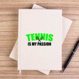 Zepplin Giyim Tennis Is My Passion Çizgisiz Kanvas Defter Çizgisiz - Krem - 14x21 cm
