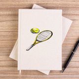 Zepplin Giyim Tennis Rackets Classic Çizgisiz Kanvas Defter Çizgisiz - Krem - 14x21 cm