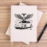 Zepplin Giyim Tesla And Eagle Krem Çizgisiz Kanvas Defter Çizgisiz - 14x21 cm