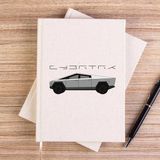 Zepplin Giyim Tesla Cybertruck Krem Çizgisiz Kanvas Defter Çizgisiz - 14x21 cm