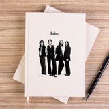 Zepplin Giyim The Beatles Grup Çizgisiz Kanvas Defter Çizgisiz - Krem - 14x21 cm