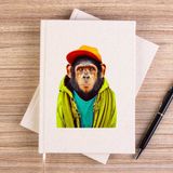 Zepplin Giyim The Monkey Çizgisiz Kanvas Defter Çizgisiz - Krem - 14x21 cm