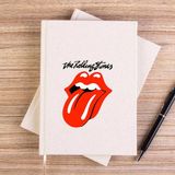 Zepplin Giyim The Rolling Stones Logo Çizgisiz Kanvas Defter Çizgisiz - Krem - 14x21 cm