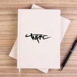 Zepplin Giyim Tupac Logo 2 Çizgisiz Kanvas Defter Çizgisiz - Krem - 14x21 cm
