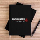 Zepplin Giyim Uncharted 4 Logo Siyah Kanvas Defter Çizgisiz - 14x21 cm