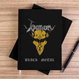 Zepplin Giyim Venom Black Metal Siyah Kanvas Defter Çizgisiz - 14x21 cm
