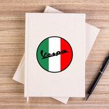 Zepplin Giyim Vespa Logo Çizgisiz Kanvas Defter Çizgisiz - Krem - 14x21 cm