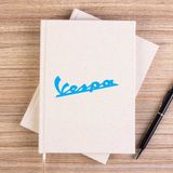 Zepplin Giyim Vespa Text Blue Siyah Kanvas Defter Çizgisiz - 14x21 cm