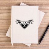 Zepplin Giyim Victory Motorcycles Black Logo Çizgisiz Kanvas Defter Çizgisiz - Krem - 14x21 cm