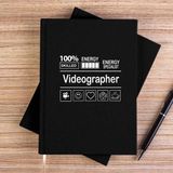Zepplin Giyim Videographer Siyah Çizgisiz Kanvas Defter Çizgisiz - 14x21 cm
