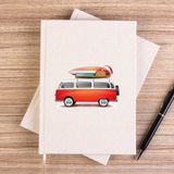 Zepplin Giyim Volkswagen Karavan Holiday Çizgisiz Kanvas Defter Çizgisiz - Krem - 14x21 cm