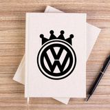 Zepplin Giyim Volkswagen King Logo Krem Çizgisiz Kanvas Defter Çizgisiz - 14x21 cm