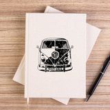 Zepplin Giyim Volkswagen Van Bw Çizgisiz Kanvas Defter Çizgisiz - Krem - 14x21 cm