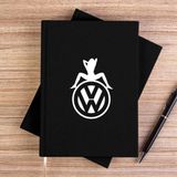 Zepplin Giyim Volkswagen Woman Siyah Çizgisiz Kanvas Defter Çizgisiz - 14x21 cm