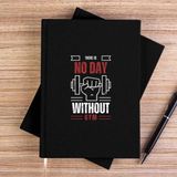 Zepplin Giyim Without Gym Siyah Çizgisiz Kanvas Defter Çizgisiz - 14x21 cm