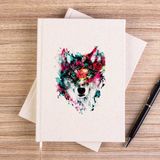Zepplin Giyim Wolf Color Çizgisiz Kanvas Defter Çizgisiz - Krem - 14x21 cm