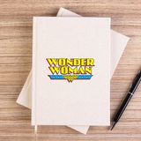 Zepplin Giyim Wonder Woman Vintage Çizgisiz Kanvas Defter Çizgisiz - Krem - 14x21 cm