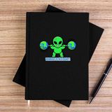 Zepplin Giyim Workout Fitnes Animated Siyah Çizgisiz Kanvas Defter Çizgisiz - 14x21 cm