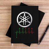 Zepplin Giyim Yamha Gear Siyah Kanvas Defter Çizgisiz - 14x21 cm
