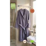 Zera Collection %100 Pamuk Bornoz Rahat Kalıp Unisex - Antrasit - Gri - 2XL