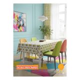 zera collection Modern Limon Desenli Masa örtüsü Duck Kumaş Panama Keteni Su itici özellik 6 Farklı Ölçü